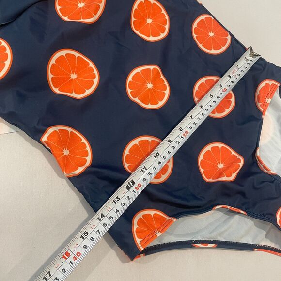 NEW! PatPat Med Swimsuit Oranges Citrus 1pc Convertible Straps Ruffle Womens NWT - Picture 10 of 16